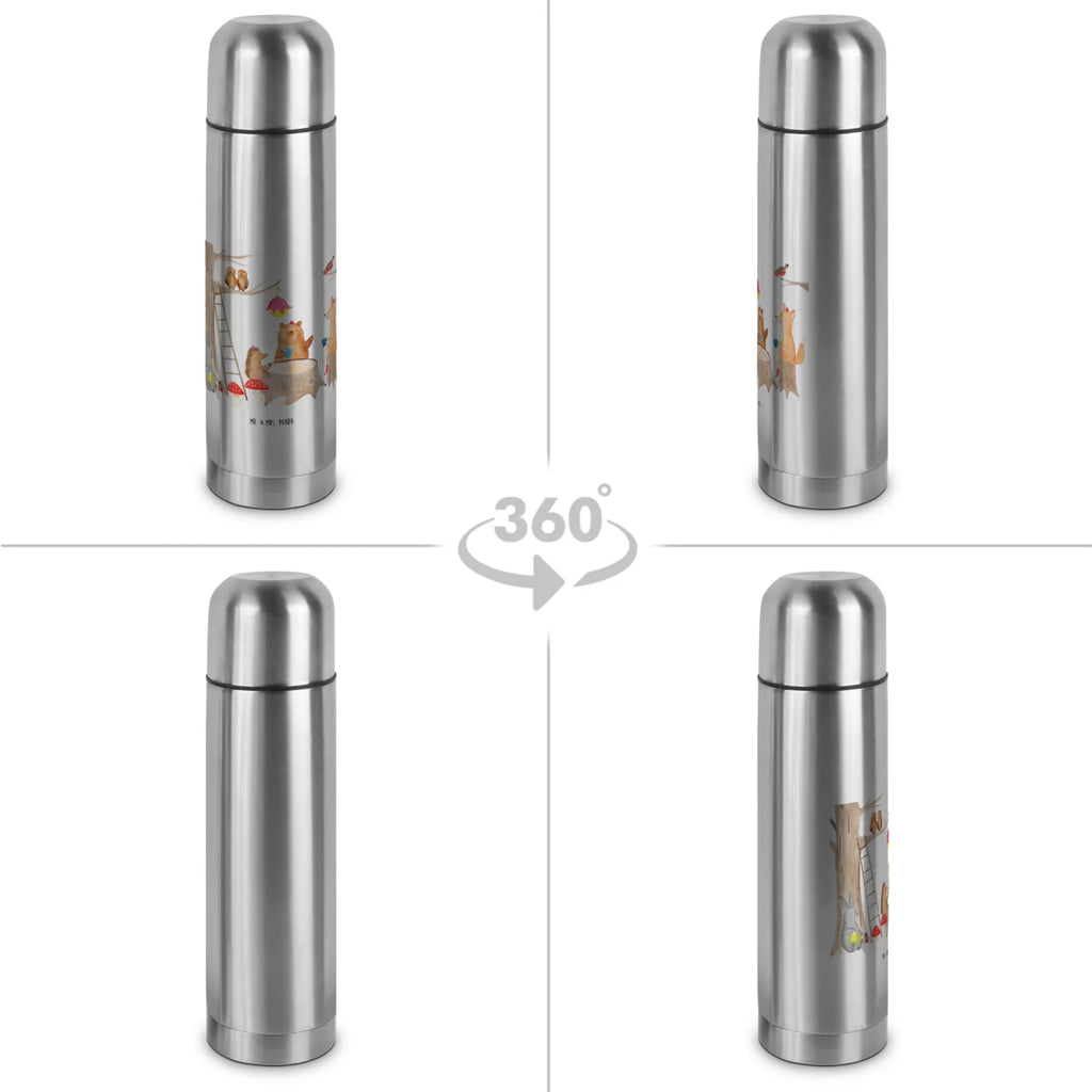 Thermos Flask forest animals picnic Thermoskanne, Tiermotive, Gute Laune, lustige Sprüche, Tiere, Fuchs, Waldtiere, Maus, Hase, Igel, Picknick, Wald, Eichhörnchen