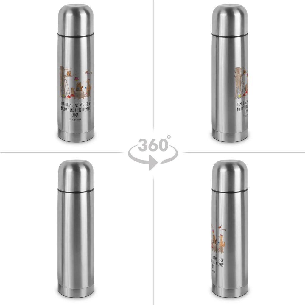 Thermos Flask forest animals picnic Thermoskanne, Tiermotive, Gute Laune, lustige Sprüche, Tiere, Fuchs, Waldtiere, Maus, Hase, Igel, Picknick, Wald, Eichhörnchen
