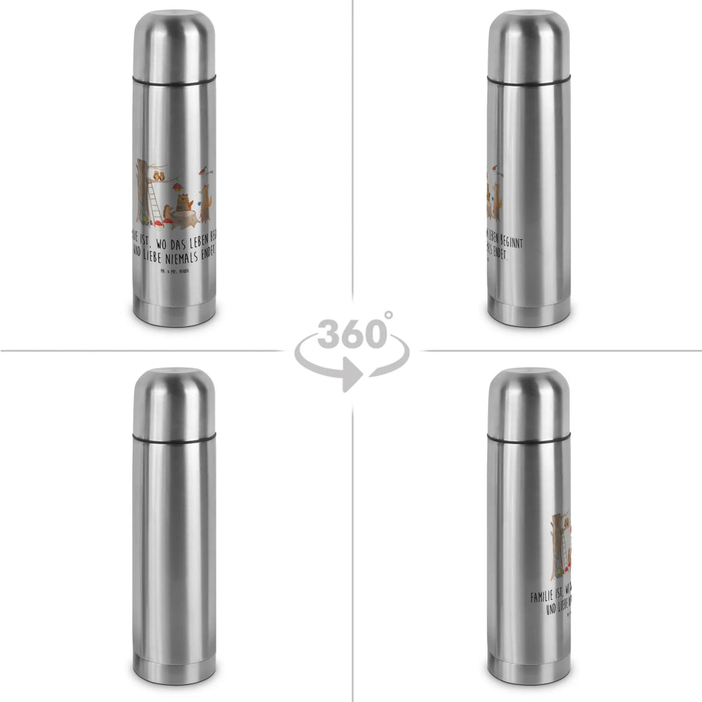 Thermos Flask forest animals picnic Thermoskanne, Tiermotive, Gute Laune, lustige Sprüche, Tiere, Fuchs, Waldtiere, Maus, Hase, Igel, Picknick, Wald, Eichhörnchen