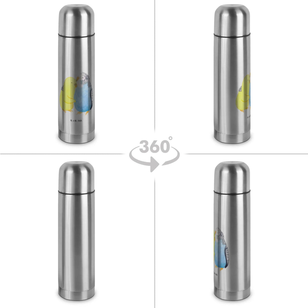 Thermoskanne Wellensittich Liebe Thermoskanne, Liebe, Partner, Freund, Freundin, Ehemann, Ehefrau, Heiraten, Verlobung, Heiratsantrag, Liebesgeschenk, Jahrestag, Hocheitstag, Vögel, Kuscheln, Nähe, Wellensittich, Vertrauen