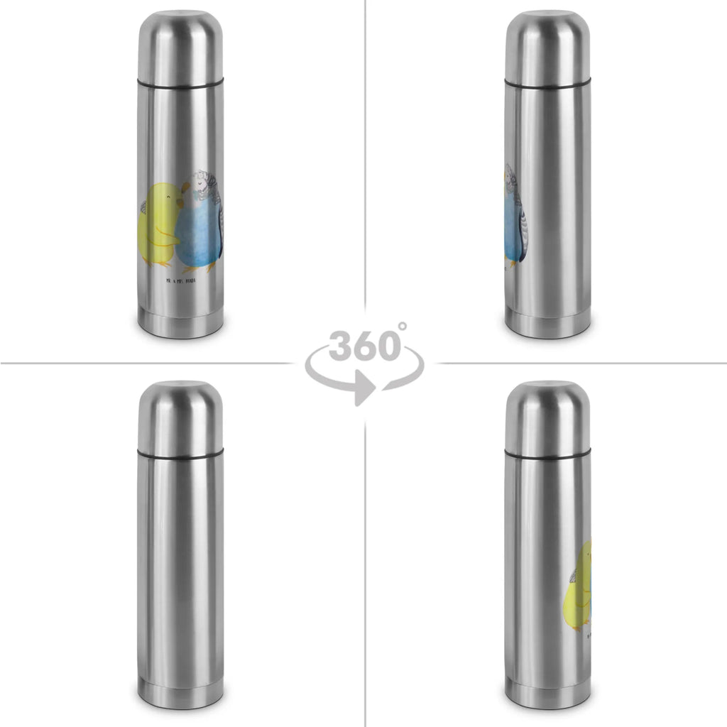 Thermoskanne Wellensittich Liebe Thermoskanne, Liebe, Partner, Freund, Freundin, Ehemann, Ehefrau, Heiraten, Verlobung, Heiratsantrag, Liebesgeschenk, Jahrestag, Hocheitstag, Vögel, Kuscheln, Nähe, Wellensittich, Vertrauen