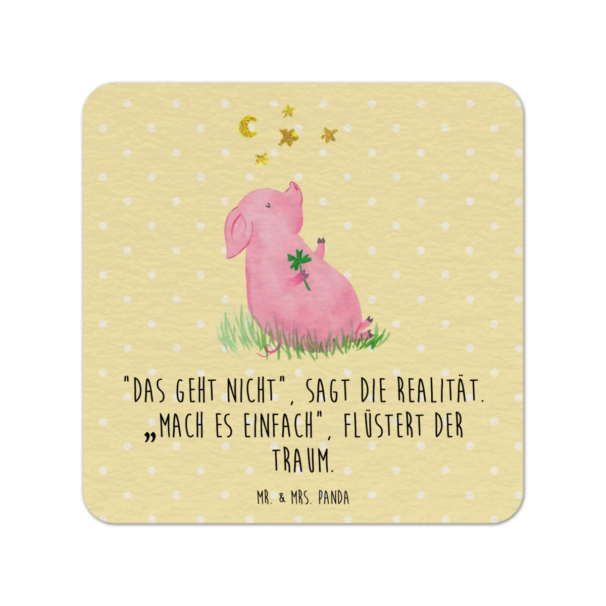 Coaster Pig Luck card, gift ideas, small animals, cute, cute animal motives, hand drawn, funny sayings, gifts, good mood, special gifts, animal lover, stars, piglet, lucky charm, Lucky bastard. Luck, goals, asterisks