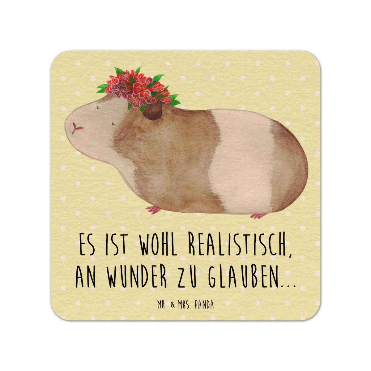 Coaster Guinea pig wisdom card, gift ideas, small animals, cute, cute animal motives, hand drawn, funny sayings, gifts, good mood, special gifts, animal lover, wonderland, saying, wonder, guinea pig, flower child, wisdom, reality