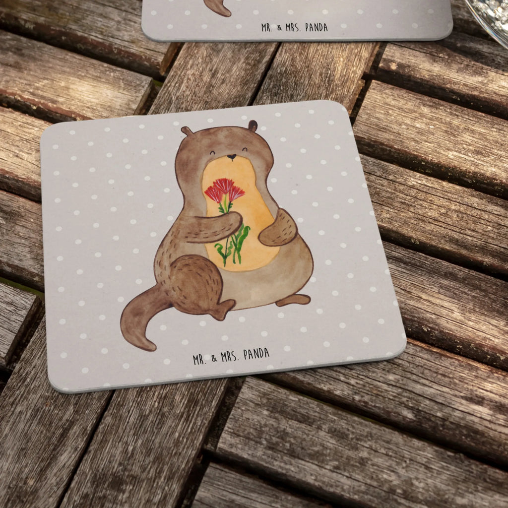 Bierdeckel Otter Blumenstrauß Tischdeko, Bierdeckel, Gastgeschenk Hochzeit, Otter, Fischotter, Seeotter, Otter Seeotter See Otter