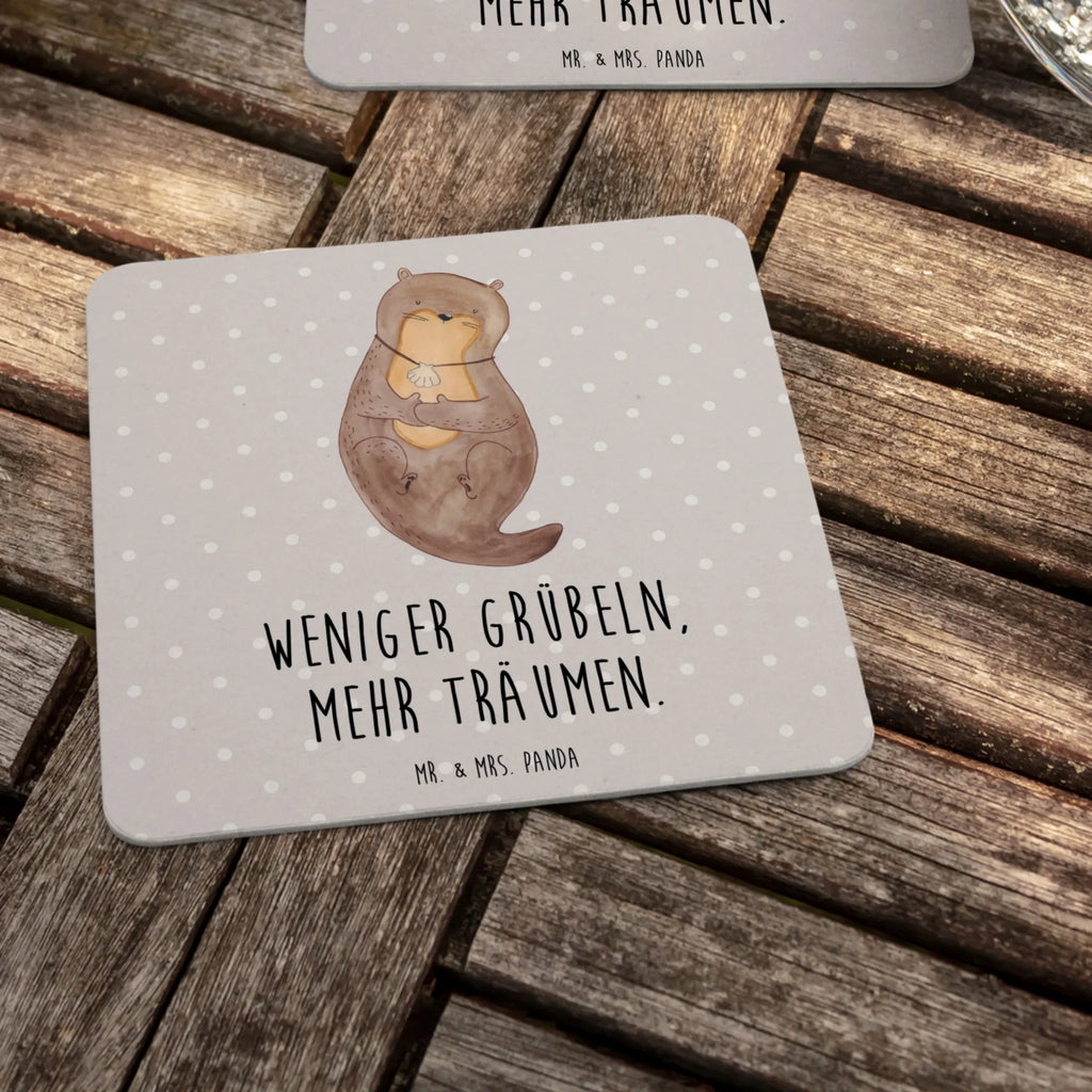 Bierdeckel Otter Muschel Bierdeckel, Gastgeschenk Hochzeit, Tischdeko, Otter, Fischotter, Seeotter, Tagträumen, Otterliebe, grübeln, träumen, Motivation, Büro