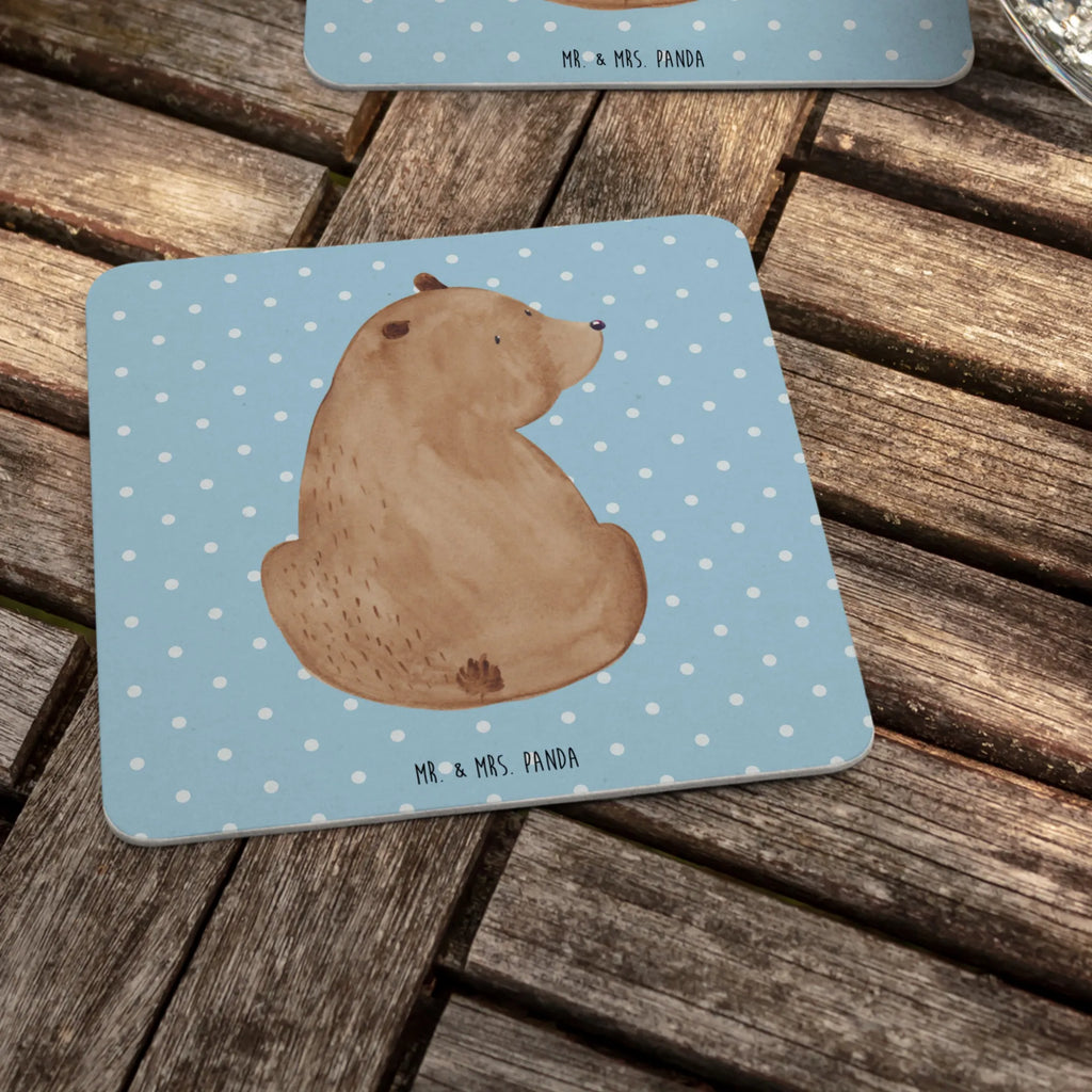 Bierdeckel Bär Schulterblick Bierdeckel, Tischdeko, Gastgeschenk Hochzeit, Bär, Teddy, Teddybär, Weisheit, Bärenliebe, Selbstachtung, Weltansicht, Bären, Motivation