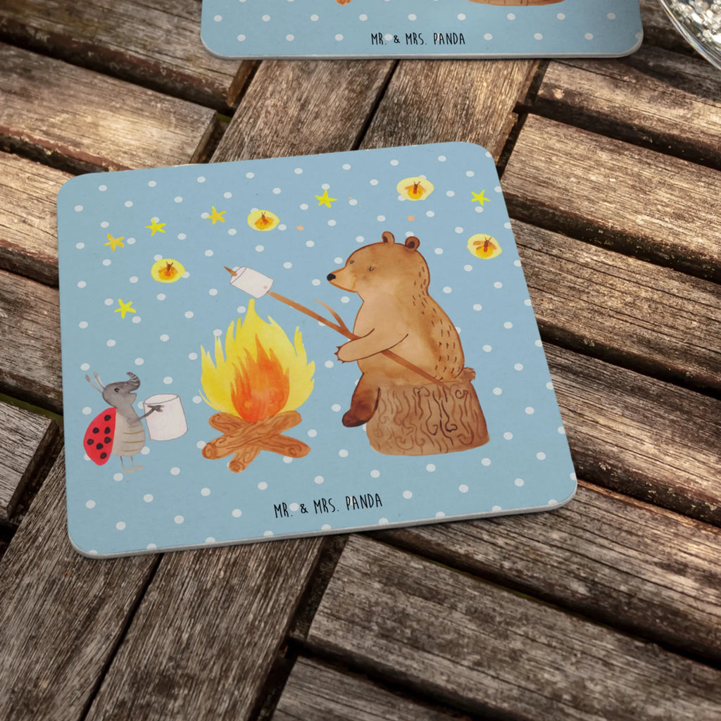 Bierdeckel Bär & Marienkäfer Lagerfeuer Tischdeko, Bierdeckel, Gastgeschenk Hochzeit, Bär, Teddy, Teddybär, Lagerfeuer