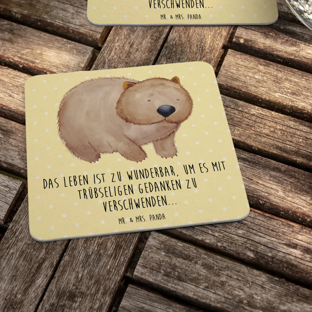 Coaster Wombat Bierdeckel, Tischdeko, Gastgeschenk Hochzeit, Tiermotive, Gute Laune, lustige Sprüche, Tiere, Wombat, Australien, Das Leben ist schön, Motivation, Spruch