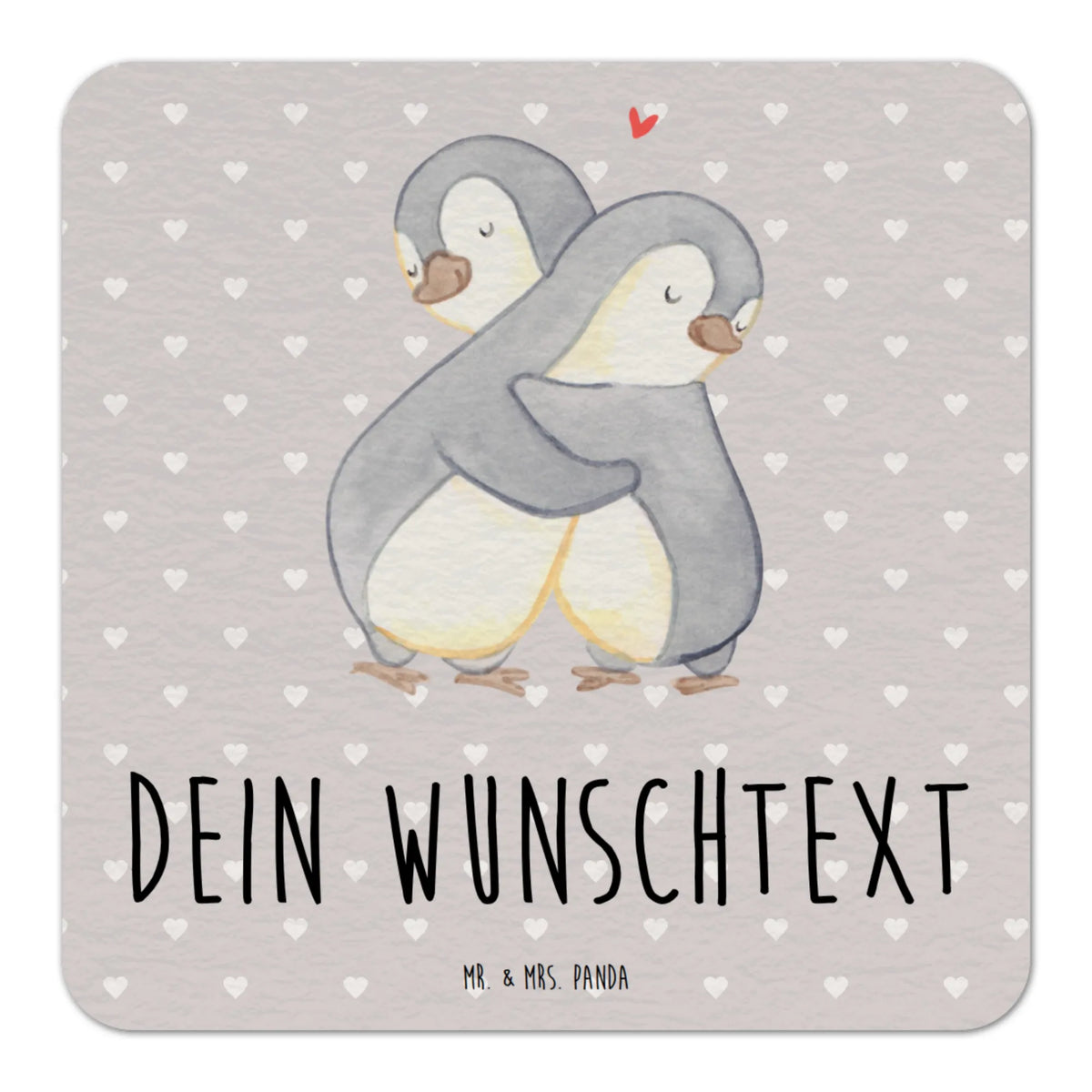 Personalized Beer Coaster penguins Cuddle