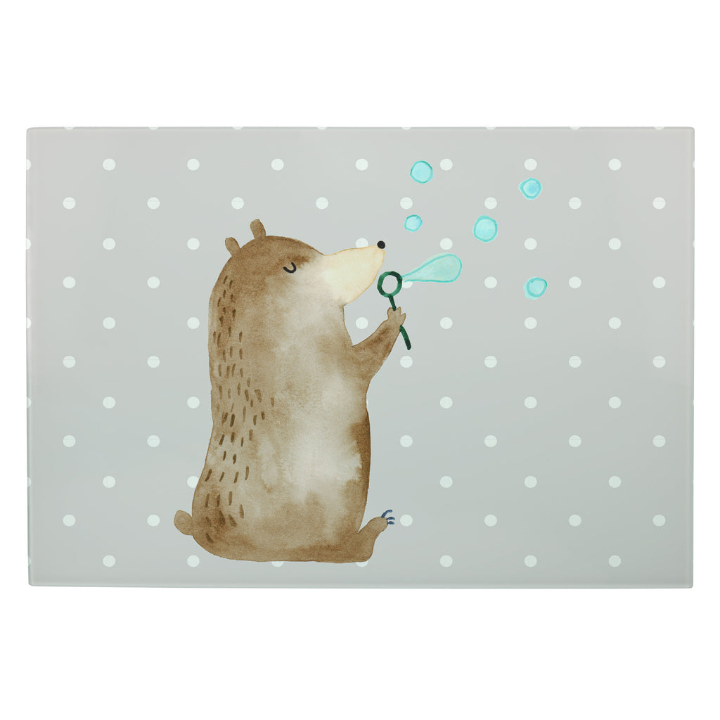 Glasschneidebrett Bär Seifenblasen Glasschneidebrett, Schneidebrett, Bär, Teddy, Teddybär, Seifenblasen Bär Lustig Sein Glücklich Traurig Happy