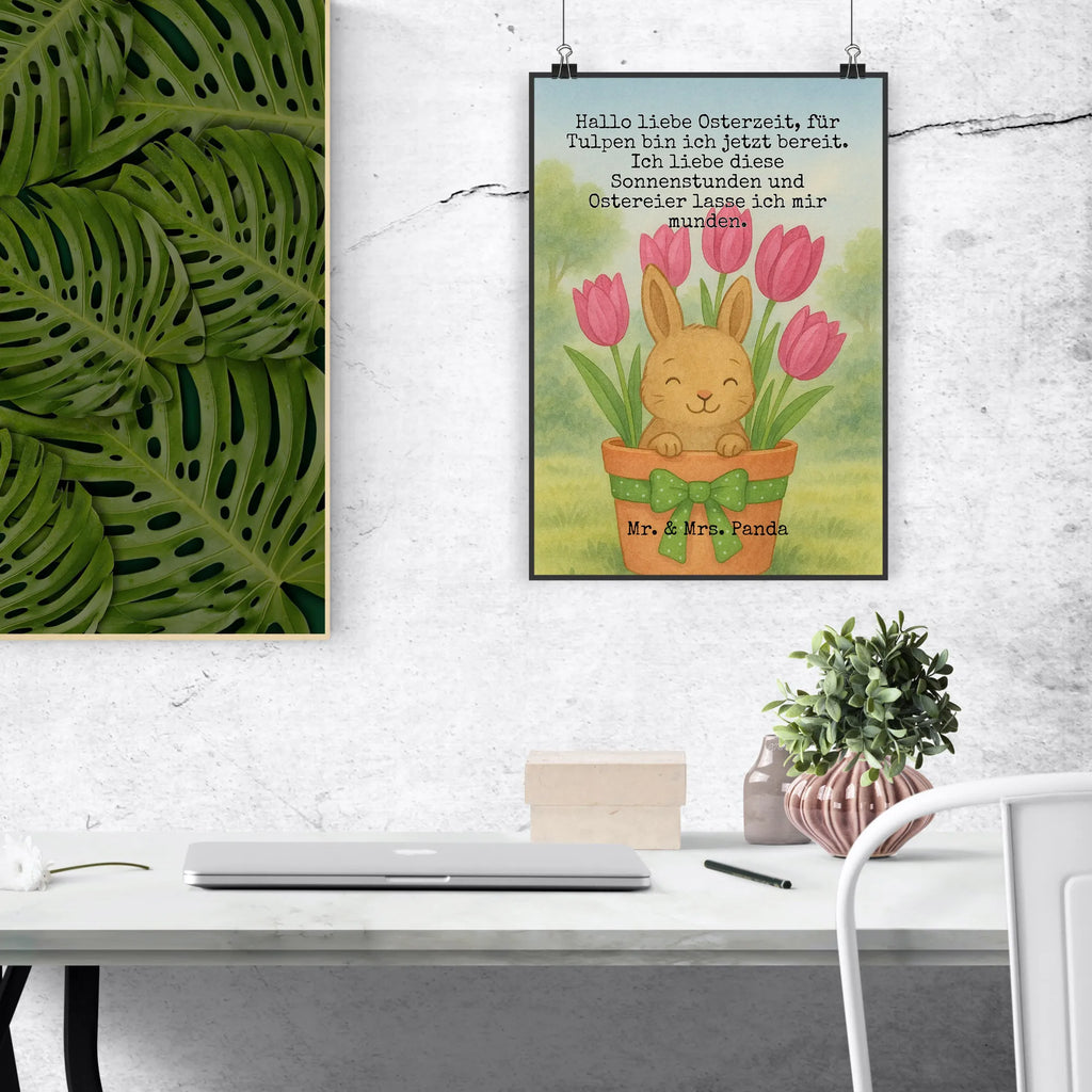 Poster Rabbit Tulips Design Designposter, Raumdekoration, Posterdruck, Poster, Küchenposter, Mr. & Mrs. Panda Poster, Handgemaltes Poster, Wanddeko, Kunstdruck, Wanddeko Bild, Bild, Kinderposter, Wandposter, Wanddekoration, Ostern, Osterhase, Ostergeschenke, Osternest, Osterdeko, Geschenke zu Ostern, Ostern Geschenk, Ostergeschenke Kinder, Ostern Kinder, Tulpen, Alternative zu Blumen, Ostergeschenk, Hase, Blumenstrauß