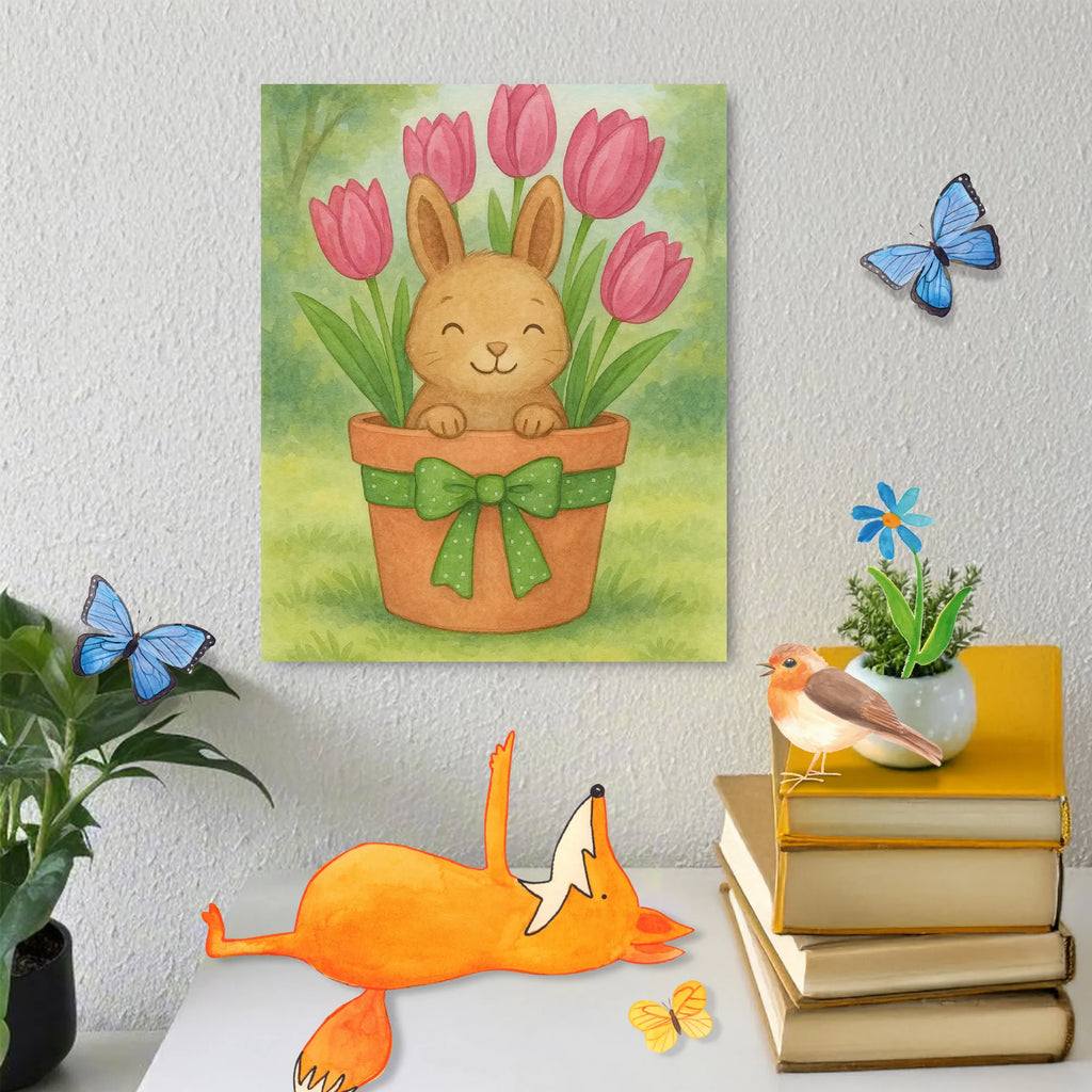 Paint by Numbers Rabbit Tulips Design Easter, Easter bunny
