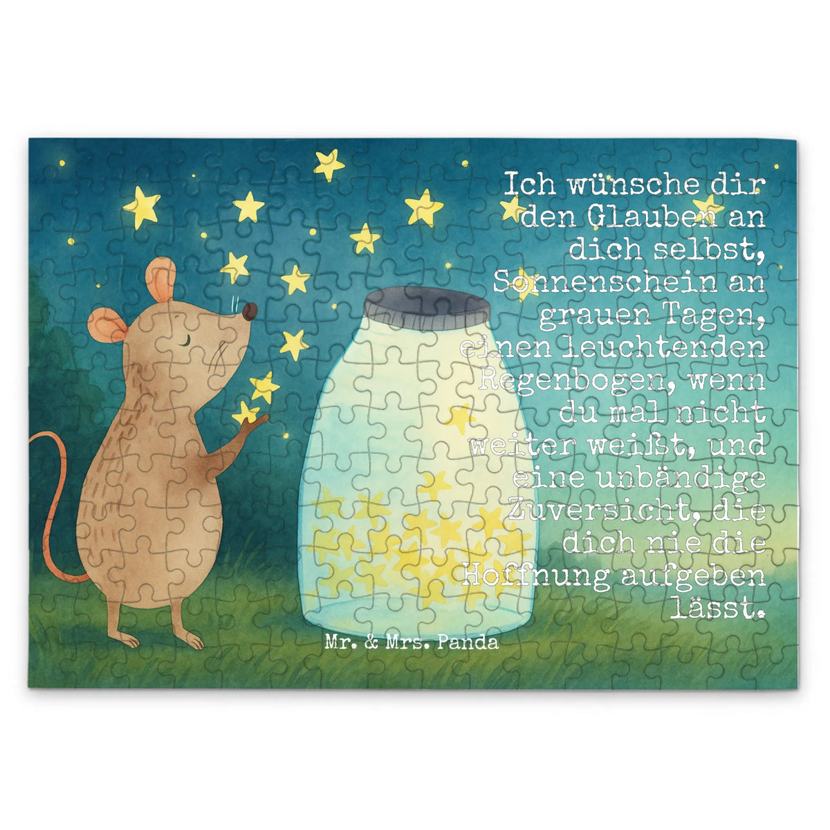 Puzzle Mouse Stars Design good mood, funny sayings, hand drawn, cute animal motives, cute, small animals, gift ideas, gifts, card, animal lover, special gifts, child, birth, hope, Mouse, stars, first child, pregnancy, birthday, wish, baptism, child birthday, baptism gift