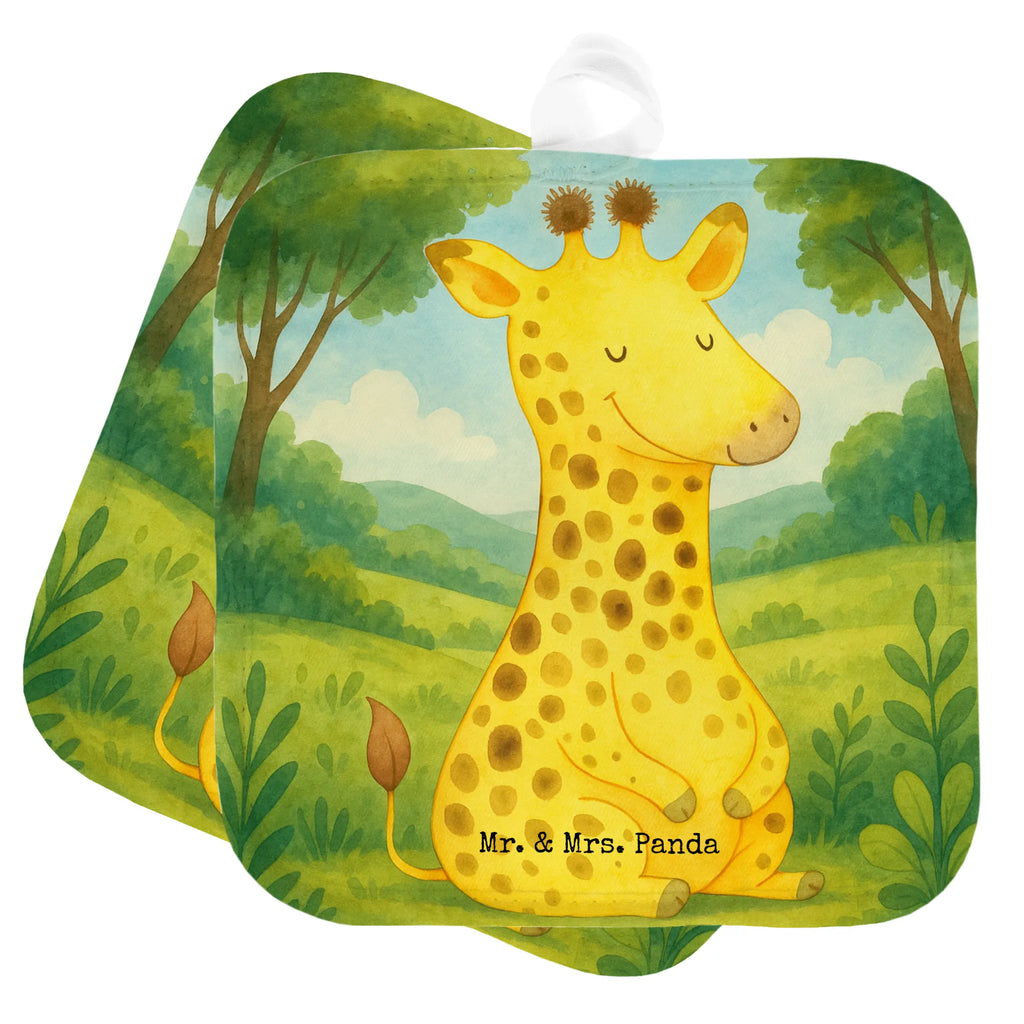2er Set Topflappen  Giraffe Zufrieden Design Topflappen, Topfuntersetzer, Ofenhandschuh, Topflappen Set, Topflappen lustig, Topflappen mit Spruch, Ofenhandschuhe, Topfhandschuhe, Topfhandschuh, Topflappenset, Topflappen 2er Set, Schöne Topflappen, Afrika, Wildtiere, Giraffe, Zufrieden, Glück, Abenteuer