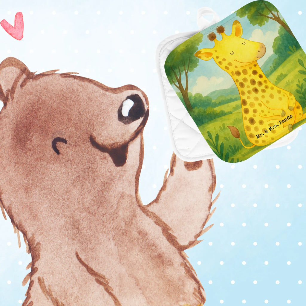 2er Set Topflappen  Giraffe Zufrieden Design Topflappen, Topfuntersetzer, Ofenhandschuh, Topflappen Set, Topflappen lustig, Topflappen mit Spruch, Ofenhandschuhe, Topfhandschuhe, Topfhandschuh, Topflappenset, Topflappen 2er Set, Schöne Topflappen, Afrika, Wildtiere, Giraffe, Zufrieden, Glück, Abenteuer