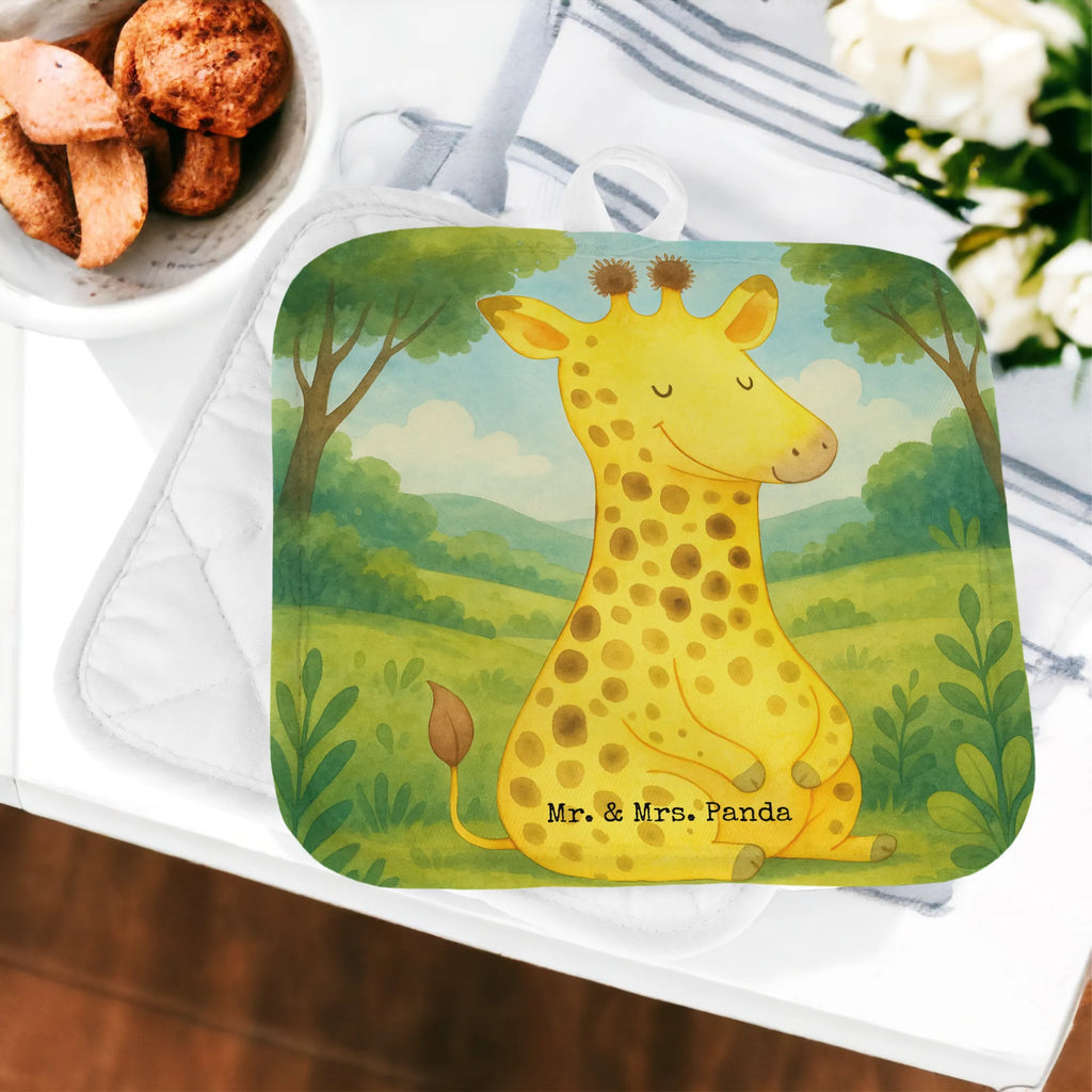 2er Set Topflappen  Giraffe Zufrieden Design Topflappen, Topfuntersetzer, Ofenhandschuh, Topflappen Set, Topflappen lustig, Topflappen mit Spruch, Ofenhandschuhe, Topfhandschuhe, Topfhandschuh, Topflappenset, Topflappen 2er Set, Schöne Topflappen, Afrika, Wildtiere, Giraffe, Zufrieden, Glück, Abenteuer