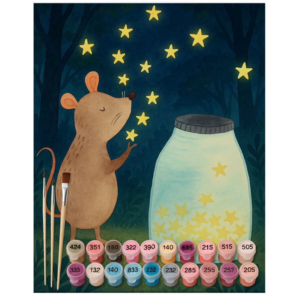 Malen nach Zahlen Maus Sterne Design DIY, Kunstwerk, Baseln, Ausmalbild, Bastelidee, Malen, Künstler, Kreativität, Malen nach Zahlen, Tiermotive, Gute Laune, lustige Sprüche, Tiere, Wunsch, erstes Kind, Kindergeburtstag, Geburtstag, Sterne, Hoffnung, Taufe, Geburt, Träume, Schwangerschaft, Taufgeschenk, Kind, Maus