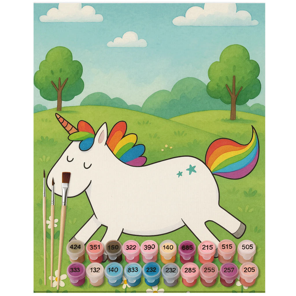 Paint by Numbers unicorn happy Design unicorn, unicorns, funny, fun, happy, joy, joy of life, cheerful