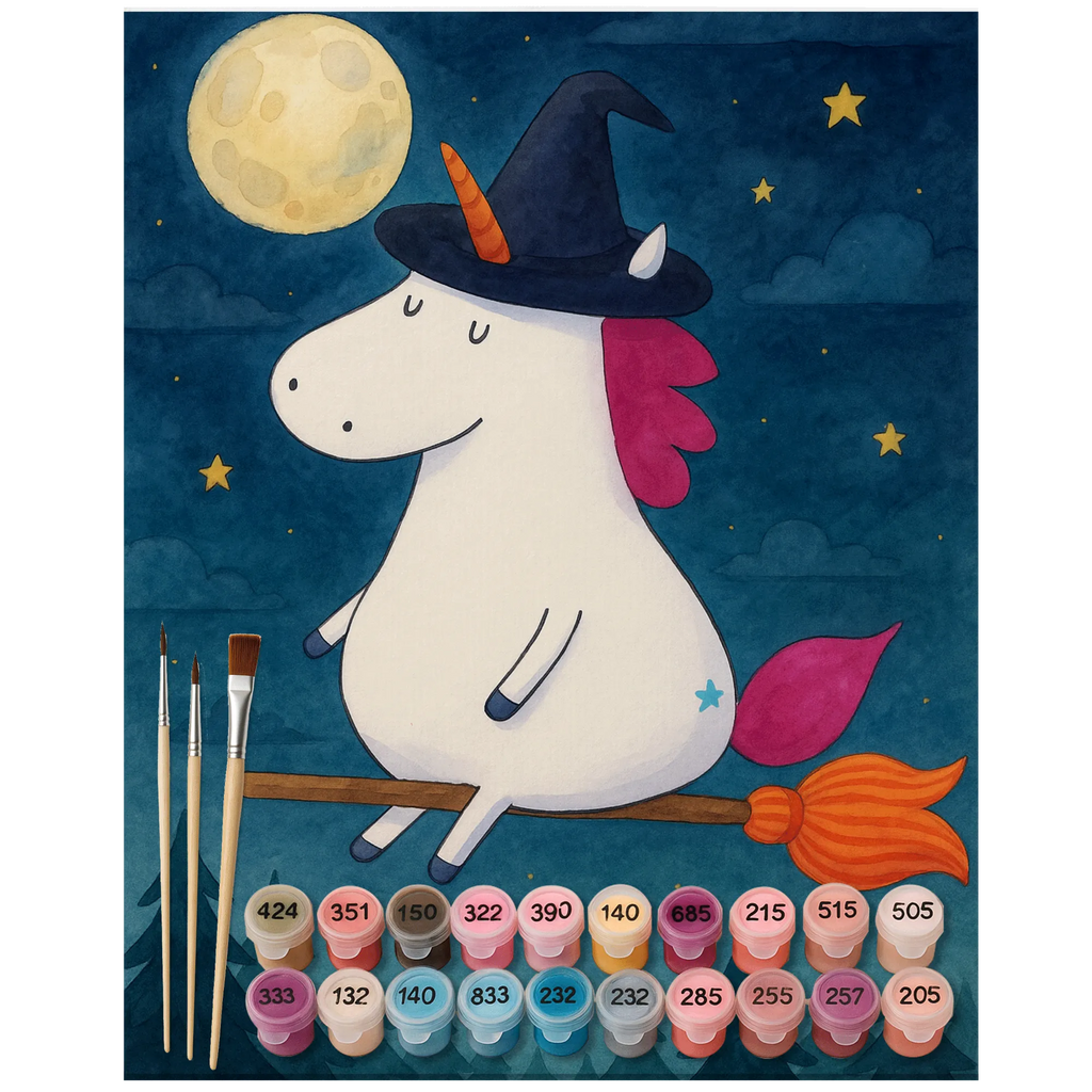 Paint by Numbers unicorn Witch Design leinwand malset, diy set, kreativ set, malen nach zahlen set, malset, Malen nach Zahlen, zahlenbilder, Unicorn, Einhorn, Einhörner, Einhorn Deko, Freundin, Zicke, Engel, Ehefrau, Teufel, Leben, Verrückte, Hexe, Frau