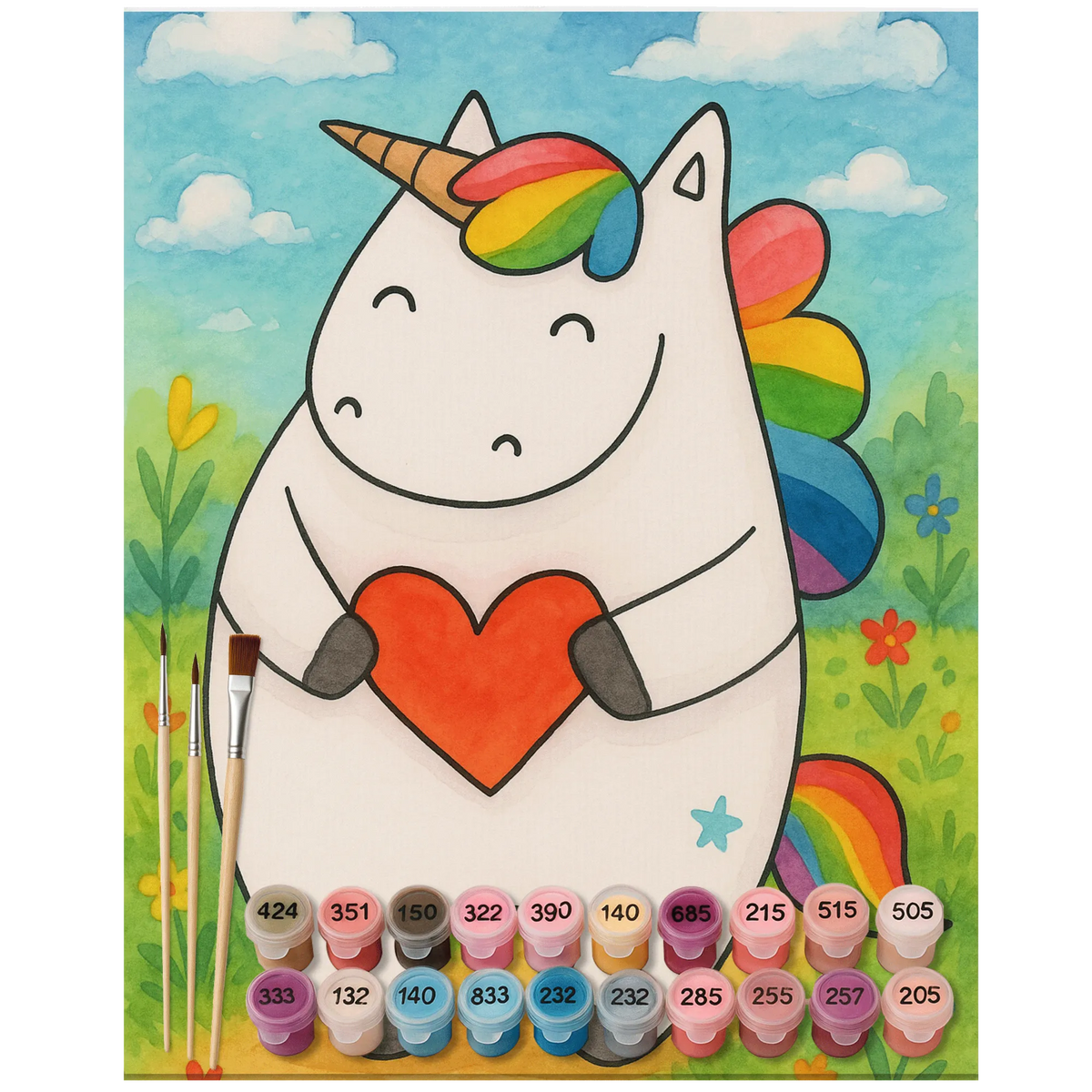Paint by Numbers unicorn Heart Design girlfriend gift, different, girlfriend present, evil, heart, bad girl
