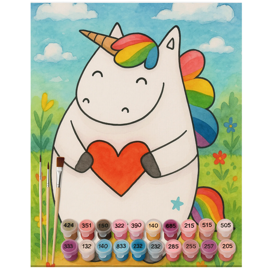 Paint by Numbers unicorn Heart Design Bastelidee, Kreativität, Ausmalbild, Baseln, DIY, Malen nach Zahlen, Künstler, Kunstwerk, Malen, Einhorn, Einhörner, Einhorn Deko, Unicorn, bunt, witzig, Freundin, anders, lustig, schlimm, Herz, böse