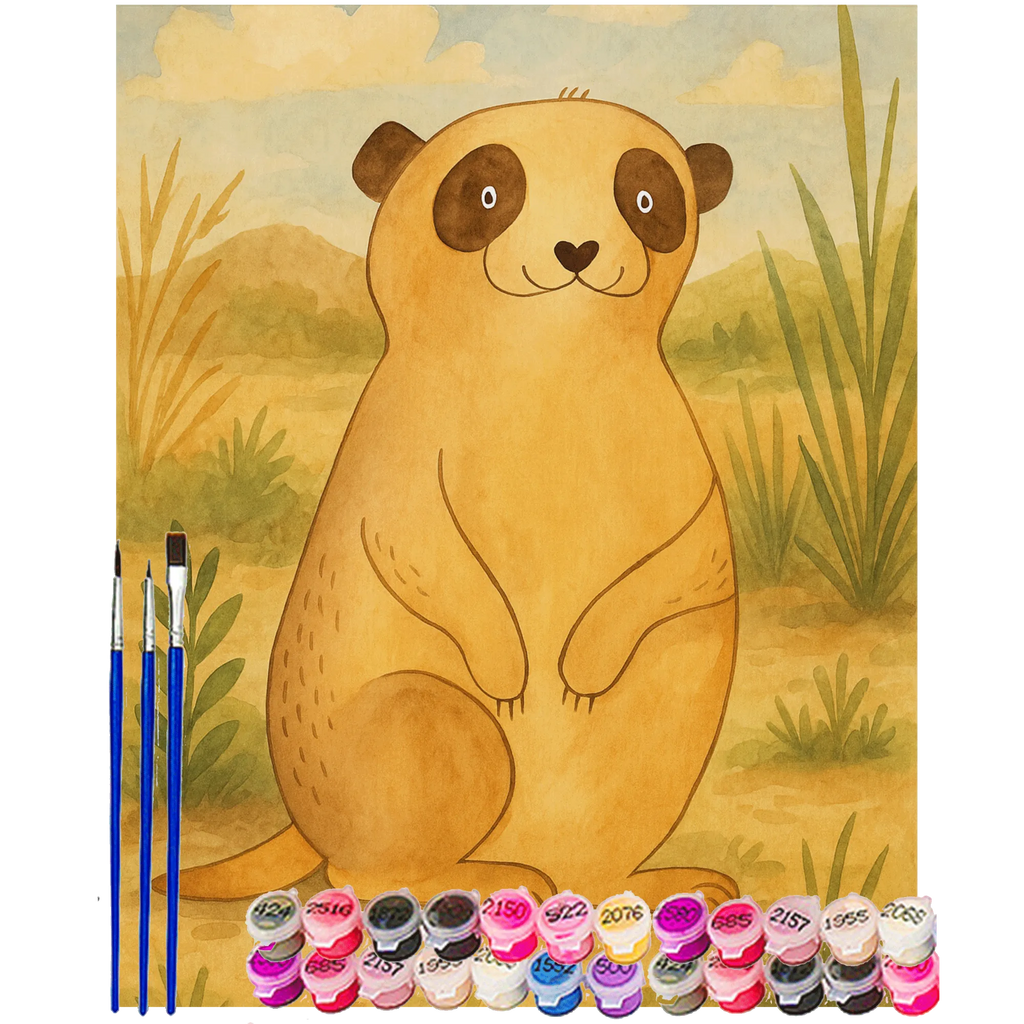 Malen nach Zahlen Erdmännchen Design Malen nach Zahlen, Kunstwerk, Kreativität, Künstler, Malen, DIY, Ausmalbild, Baseln, Bastelidee, Afrika, Wildtiere, Erdmännchen, Reisen, Spruch, Weltreise, Afrikareise, Roadtrip, Traveling