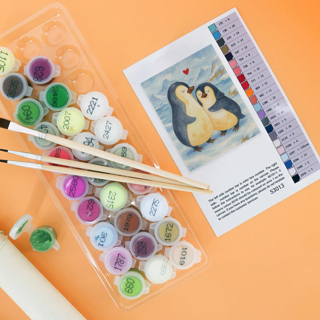 Malen nach Zahlen Pinguin umarmen Design Künstler, Bastelidee, Kreativität, Malen nach Zahlen, Kunstwerk, Baseln, Malen, DIY, Ausmalbild, Pinguin, Liebesbeweis, Liebesgeschenk, Hochzeitsgeschenk, Liebe, Liebespaar, Jahrestag, Hochzeit, Verlobung, Hochzeitstag