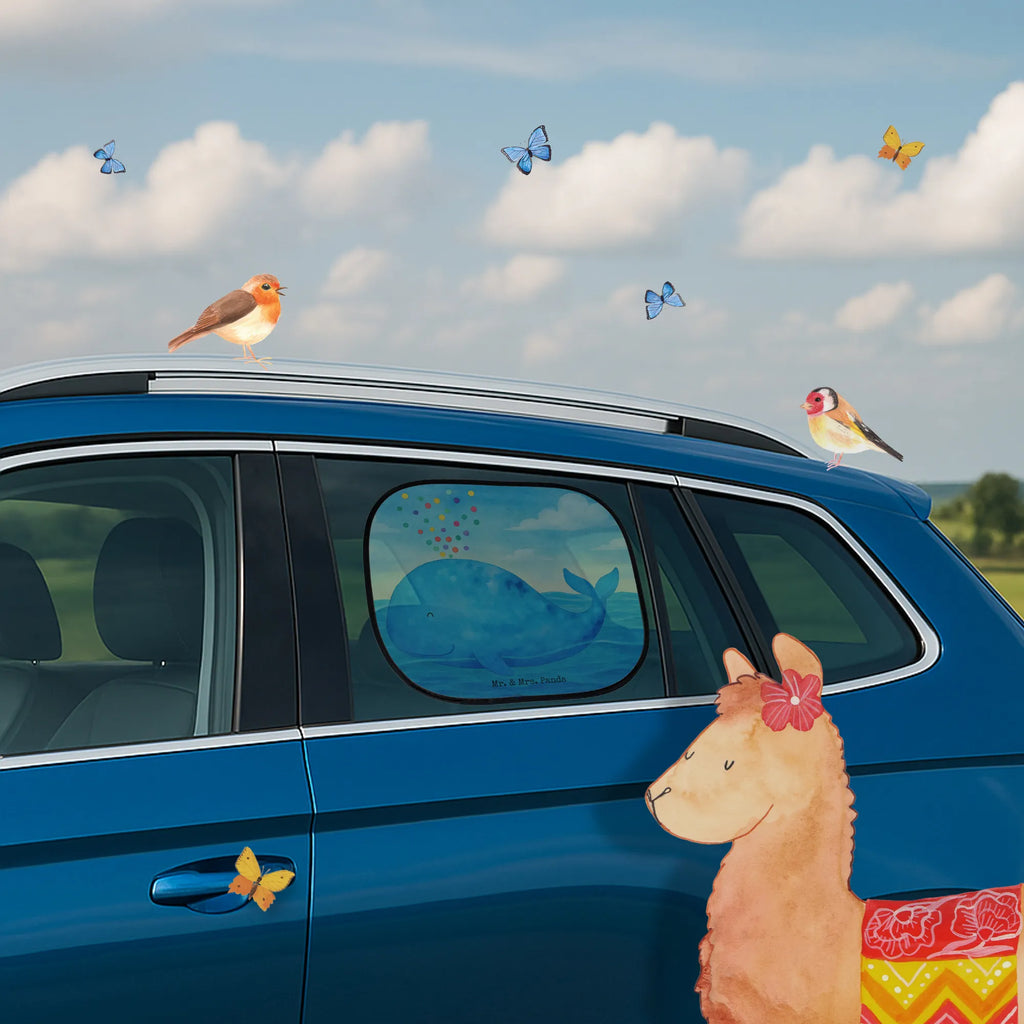 Sonnenschutz Auto Seitenscheibe Wal Konfetti Design