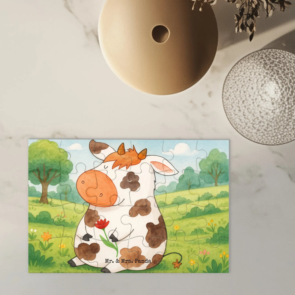 Puzzle Kuh Design Puzzle, Bauernhof, Hoftiere, Landwirt, Landwirtin, Kuh, Kühe, Träume, Flausen, Spruch, Magie, Motivtion, Hof, Milch, Milchkuh