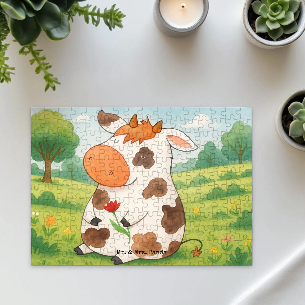 Puzzle Kuh Design Puzzle, Bauernhof, Hoftiere, Landwirt, Landwirtin, Kuh, Kühe, Träume, Flausen, Spruch, Magie, Motivtion, Hof, Milch, Milchkuh