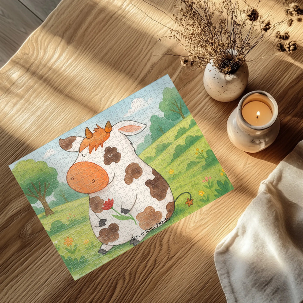 Puzzle Kuh Design Puzzle, Bauernhof, Hoftiere, Landwirt, Landwirtin, Kuh, Kühe, Träume, Flausen, Spruch, Magie, Motivtion, Hof, Milch, Milchkuh