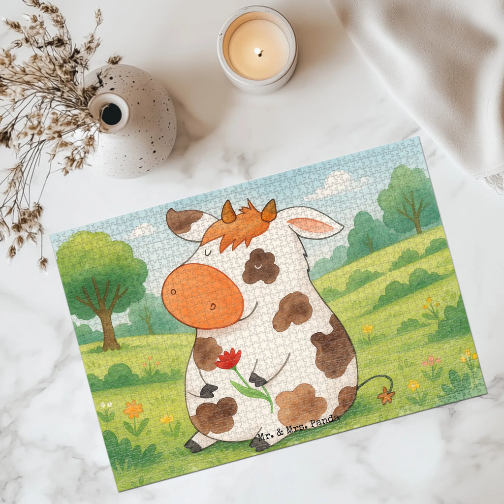 Puzzle Kuh Design Puzzle, Bauernhof, Hoftiere, Landwirt, Landwirtin, Kuh, Kühe, Träume, Flausen, Spruch, Magie, Motivtion, Hof, Milch, Milchkuh