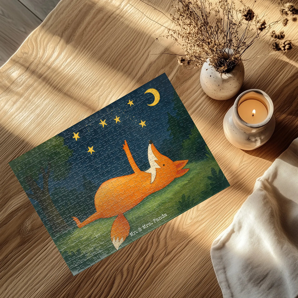 Puzzle Fox Stars Design Puzzle, Fuchs, Füchse, tröstende Worte, Spruch positiv, Spruch schön, Romantik, Always Look on the Bright Side of Life