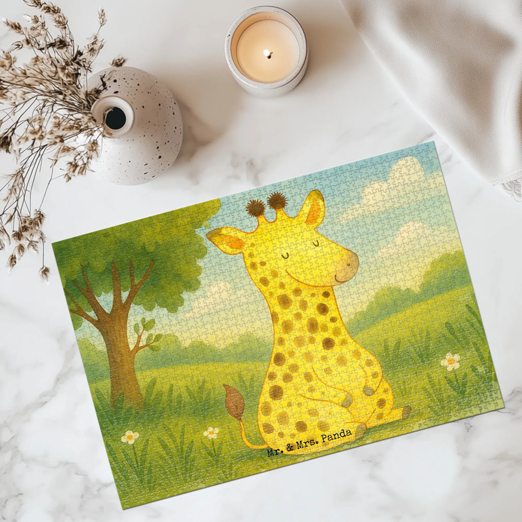 Puzzle Giraffe Zufrieden Design Puzzle, Afrika, Wildtiere, Giraffe, Zufrieden, Glück, Abenteuer