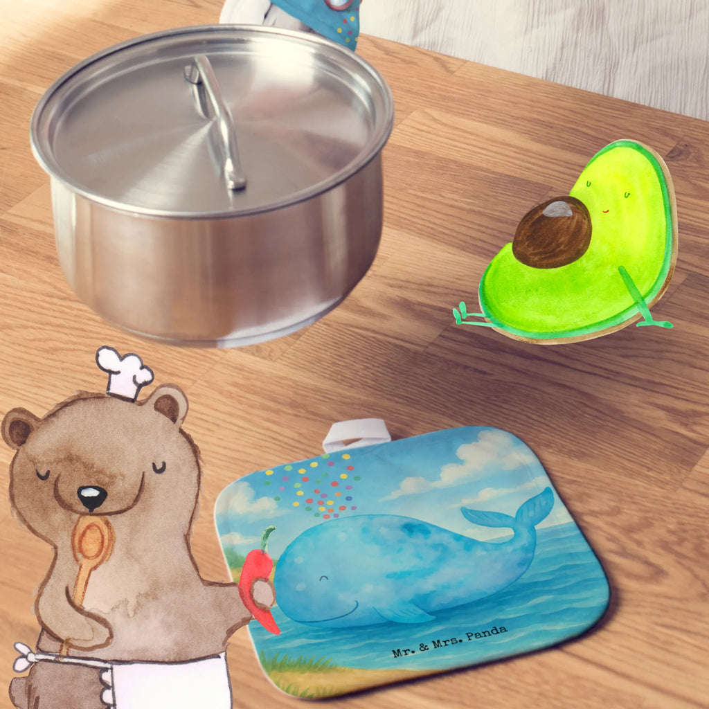 2er Set Topflappen  Wal Konfetti Design