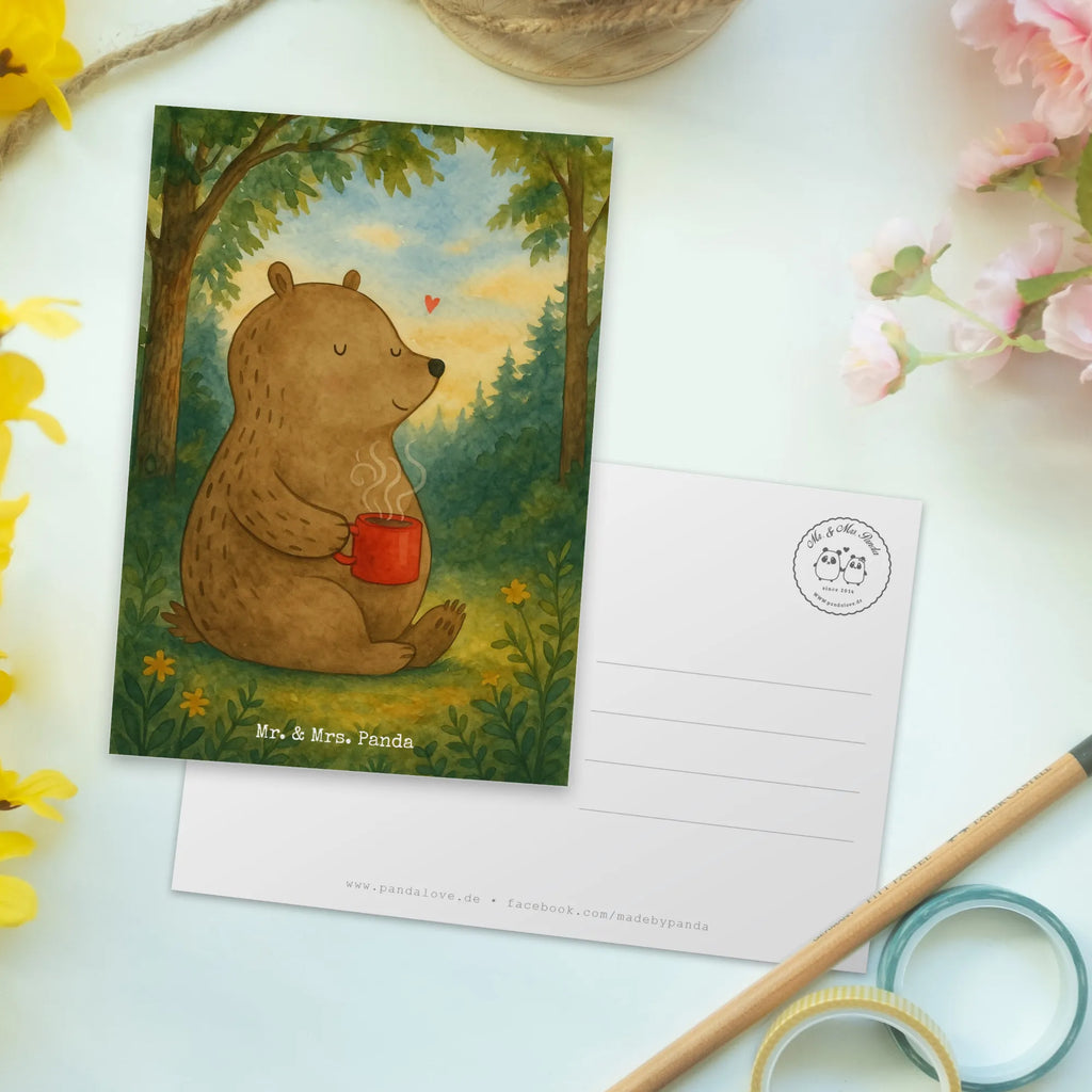 Postkarte Bär Kaffee Design Postkarte, Karte, Geschenkkarte, Grußkarte, Einladung, Ansichtskarte, Geburtstagskarte, Einladungskarte, Dankeskarte, Ansichtskarten, Einladung Geburtstag, Einladungskarten Geburtstag, Bär, Teddy, Teddybär, Kaffee, Coffee, Bären, guten Morgen, Morgenroutine, Welt erobern, Welt retten, Motivation