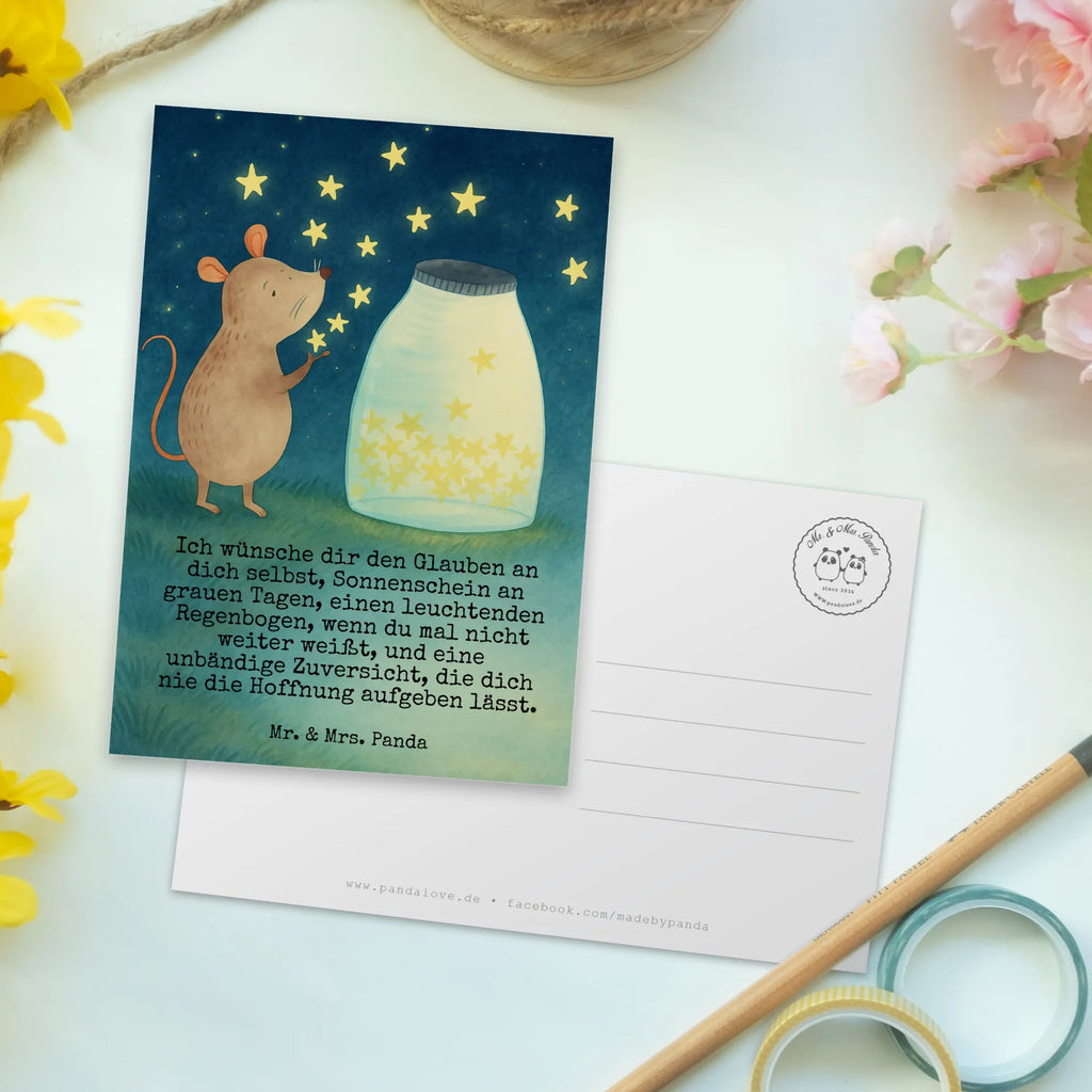 Postkarte Maus Sterne Design einzelkarte, Grußkarte, kunstkarte, Fotokarte, Motivkarte, Postkarte, Ansichtskarte, bildkarte, Postkarten, Kunstkarten, spruchkarte, Ansichtskarten, Designkarte, Tiere, Tiermotive, Gute Laune, Lustige Sprüche, Träume, Geburtstag, Hoffnung, Wunsch, Schwangerschaft, Kindergeburtstag, Taufe, Taufgeschenk, Kind, Geburt, Erstes Kind, Maus, Sterne
