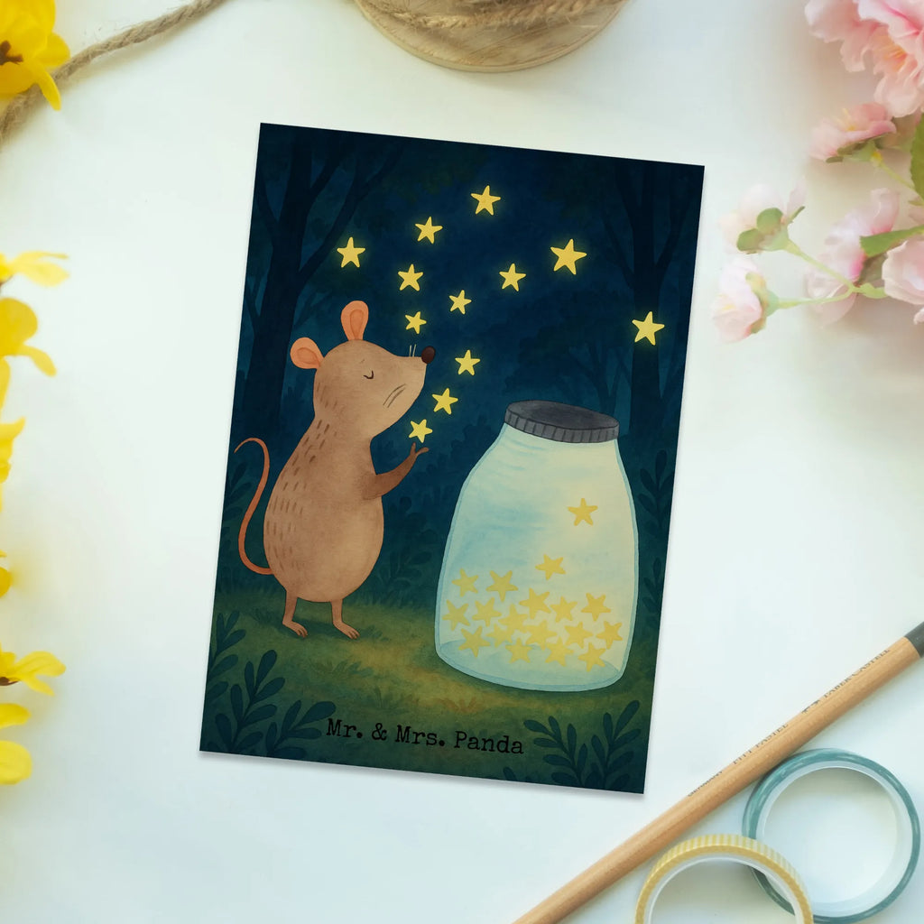 Postkarte Maus Sterne Design einzelkarte, Grußkarte, kunstkarte, Fotokarte, Motivkarte, Postkarte, Ansichtskarte, bildkarte, Postkarten, Kunstkarten, spruchkarte, Ansichtskarten, Designkarte, Tiere, Tiermotive, Gute Laune, Lustige Sprüche, Träume, Geburtstag, Hoffnung, Wunsch, Schwangerschaft, Kindergeburtstag, Taufe, Taufgeschenk, Kind, Geburt, Erstes Kind, Maus, Sterne