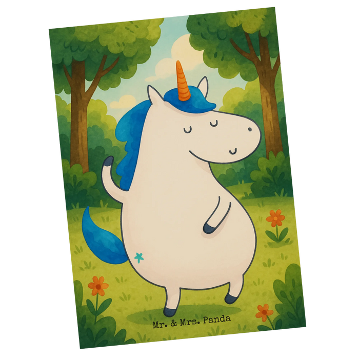 Postkarte Einhorn Mann Design