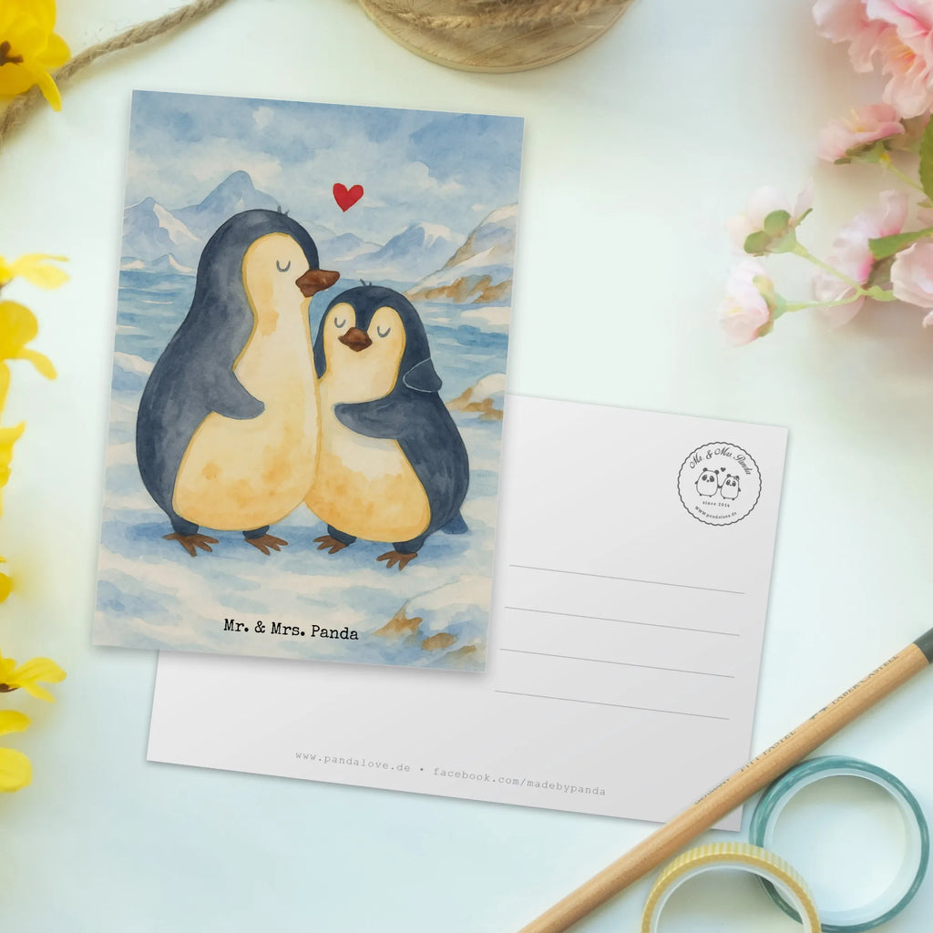 Pocztówka Pingwin przytulać Design einzelkarte, Postkarten, kunstkarte, Motivkarte, Grußkarte, Designkarte, Fotokarte, Kunstkarten, Postkarte, Ansichtskarten, spruchkarte, bildkarte, Ansichtskarte, Pinguin, Liebesbeweis, Hochzeitsgeschenk, Liebe, Liebespaar, Hochzeit, Jahrestag, Hochzeitstag, Verlobung, Liebesgeschenk