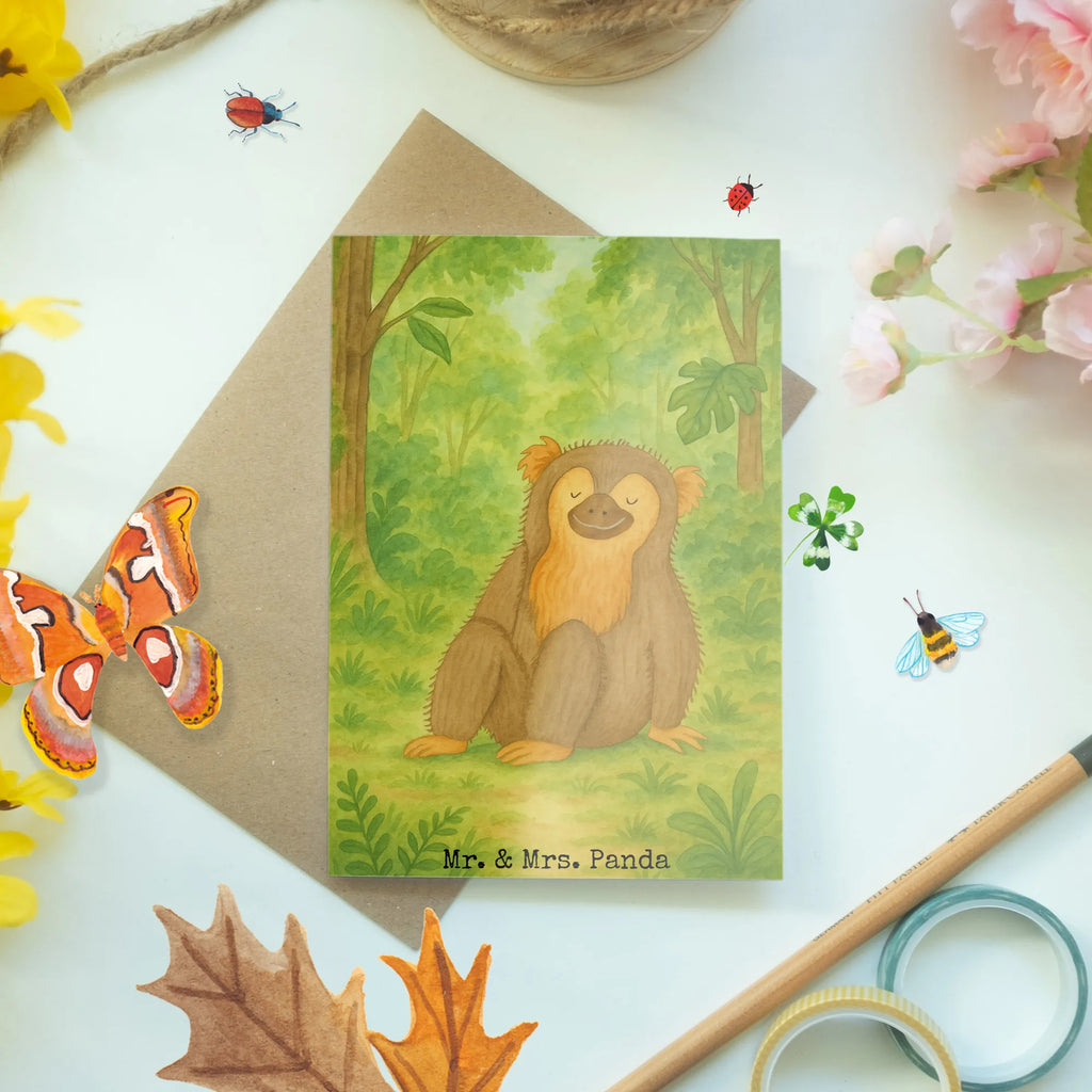 Grußkarte Affe Design Grußkarte, Klappkarte, Einladungskarte, Glückwunschkarte, Hochzeitskarte, Geburtstagskarte, Karte, Ansichtskarten, Afrika, Wildtiere, Affe, Äffchen, Affen, Selbstliebe, Respekt, Motivation, Selbstachtung, Liebe, Selbstbewusstsein, Selfcare