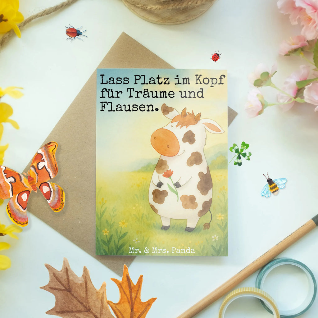 Grußkarte Kuh Design Grußkarte, Karte, Hochzeitskarte, Ansichtskarten, Klappkarte, Glückwunschkarte, Einladungskarte, Geburtstagskarte, Bauernhof, Hoftiere, Landwirt, Landwirtin, Kuh, Milchkuh, Spruch, Kühe, Hof, Milch, Motivtion, Träume, Magie, Flausen