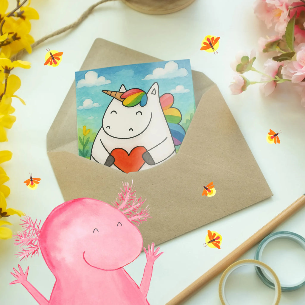 Grußkarte Einhorn Herz Design Grußkarte, Klappkarte, Einladungskarte, Glückwunschkarte, Hochzeitskarte, Geburtstagskarte, Karte, Ansichtskarten, Einhorn, Einhörner, Einhorn Deko, Unicorn, Herz, schlimm, böse, witzig, lustig, Freundin, anders, bunt