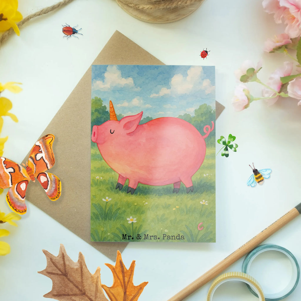 Grußkarte Einhorn Schwein Design Grußkarte, Klappkarte, Einladungskarte, Glückwunschkarte, Hochzeitskarte, Geburtstagskarte, Karte, Ansichtskarten, Einhorn, Einhörner, Einhorn Deko, Unicorn, Party, Spaß, Schwein, Schweinhorn, Bauer, witzig. lustig, Spruch, geschenk, Pig, Piggy, funny, english, englisch