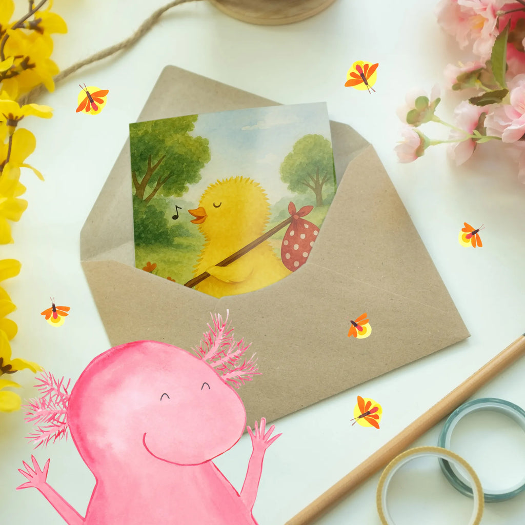 Grußkarte Küken Wander Design Grußkarte, Klappkarte, Einladungskarte, Glückwunschkarte, Hochzeitskarte, Geburtstagskarte, Karte, Ansichtskarten, Ostern, Osterhase, Ostergeschenke, Osternest, Osterdeko, Geschenke zu Ostern, Ostern Geschenk, Ostergeschenke Kinder, Ostern Kinder, Küken, Osterei, Ostereier, Ei, Frühlingsgefühle, Freude, Grüße, liebe Grüße, Frohe Ostern, Ostergrüße, Flausen, Wunder, Reisen, Weltenbummler, Zeit, Zeitmanagement, Backpacker