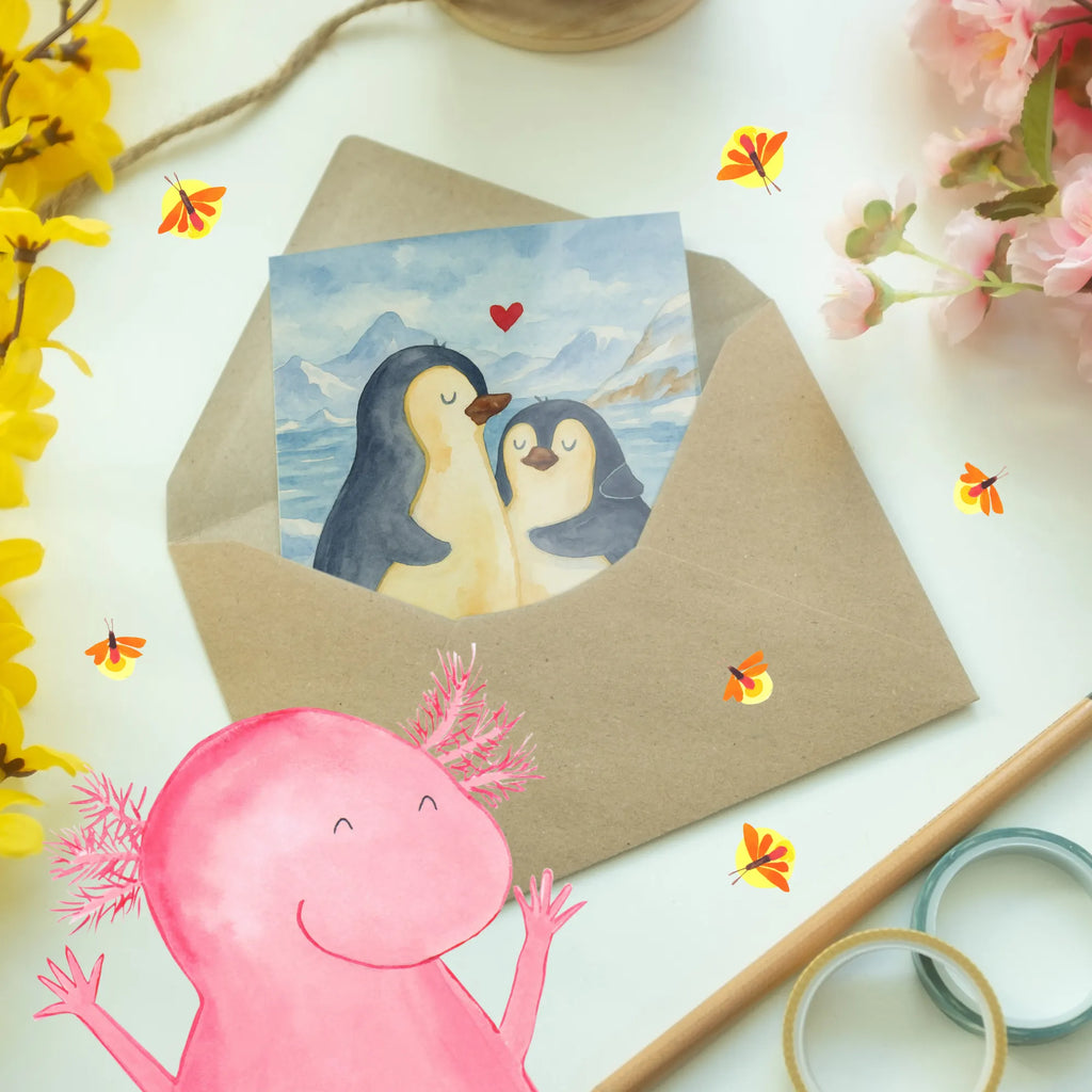 Grußkarte Pinguin umarmen Design Grußkarte, Klappkarte, Einladungskarte, Glückwunschkarte, Hochzeitskarte, Geburtstagskarte, Karte, Ansichtskarten, Pinguin, Liebe, Liebespaar, Liebesbeweis, Liebesgeschenk, Verlobung, Jahrestag, Hochzeitstag, Hochzeit, Hochzeitsgeschenk