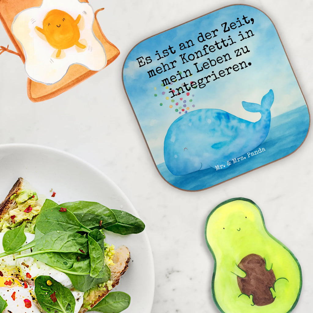 Untersetzer Wal Konfetti Design