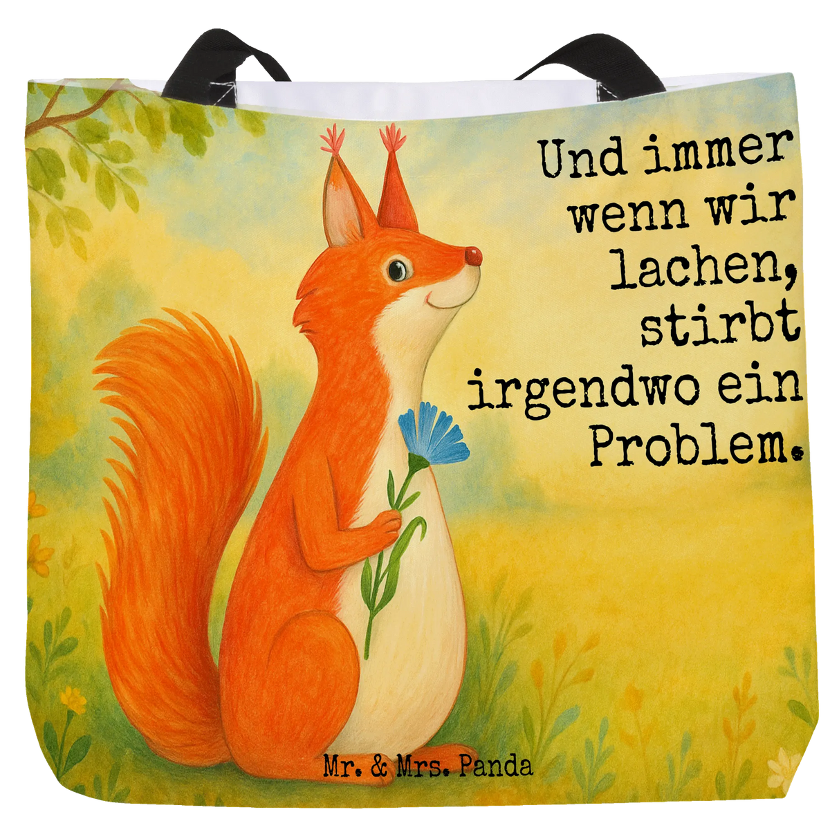 Shopper Squirrel flower Design card, gift ideas, gifts, small animals, cute, cute animal motives, hand drawn, funny sayings, good mood, special gifts, animal lover, happy saying, laughter, motivation sayings, saying decoration, motivation pictures, Squirrel, positive saying, fun