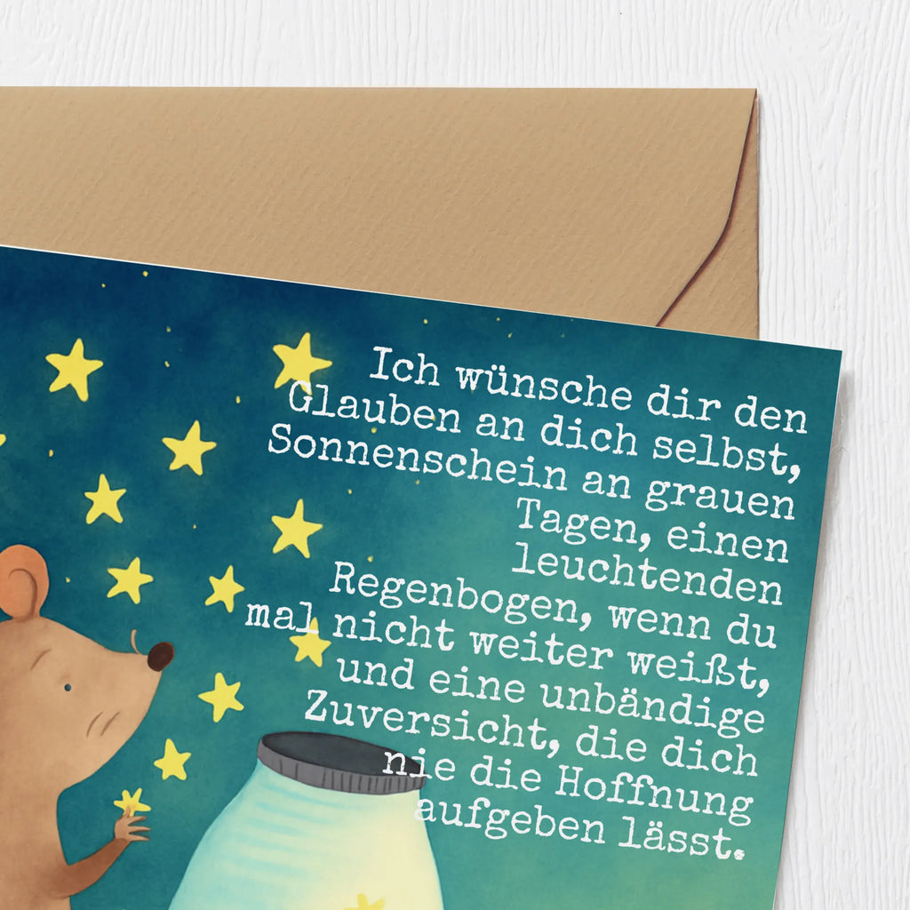 Deluxe Card Mouse Stars Design Klappkarte, Karte, Hochwertige Grußkarte, Grußkarte, Hochwertige Klappkarte, Glückwunschkarte, Geburtstagskarte, Hochzeitskarte, Einladungskarte, Tiermotive, Gute Laune, lustige Sprüche, Tiere, Taufe, Hoffnung, erstes Kind, Träume, Wunsch, Kind, Geburtstag, Sterne, Geburt, Kindergeburtstag, Schwangerschaft, Taufgeschenk, Maus