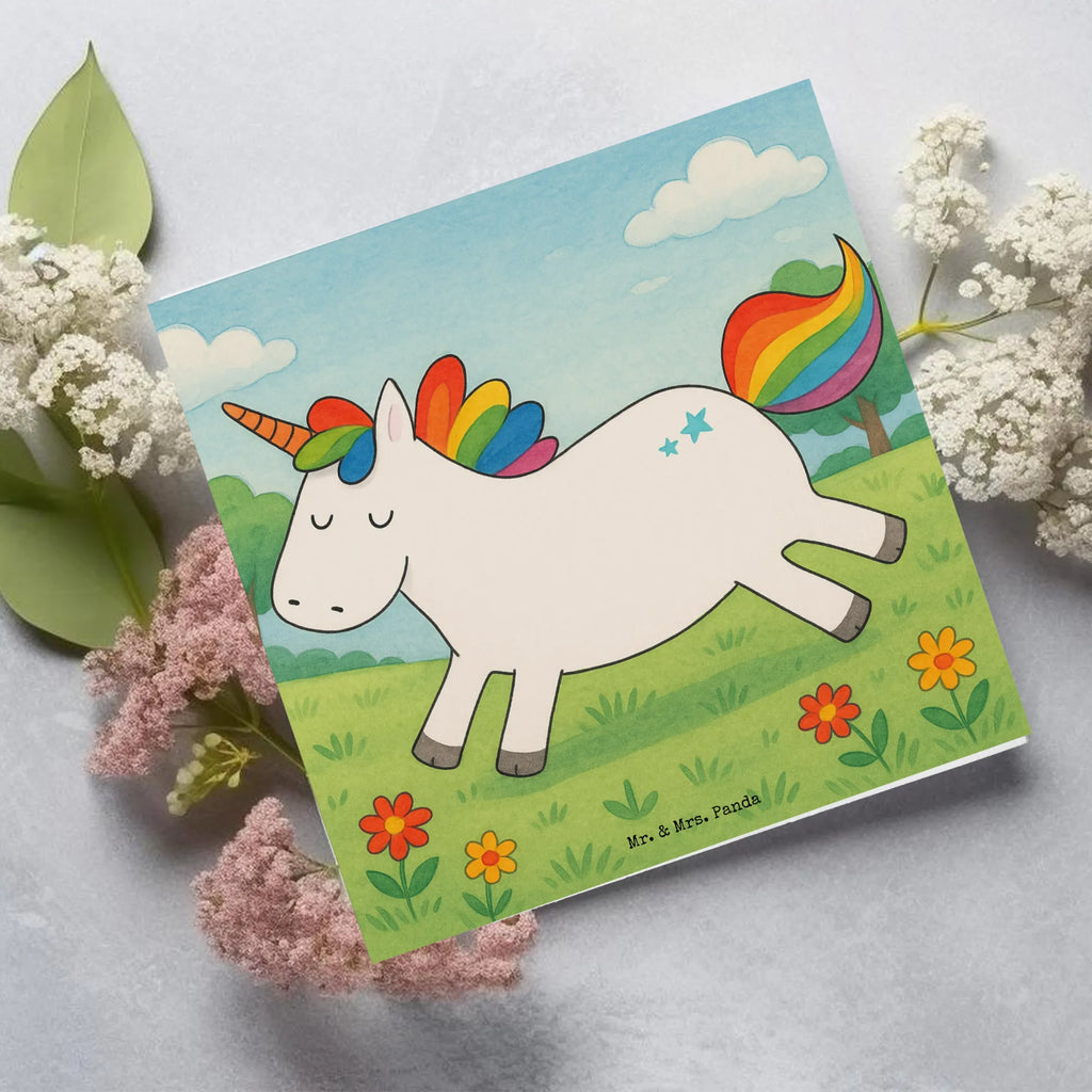 Deluxe Karte Einhorn Happy Design Karte, Grußkarte, Klappkarte, Einladungskarte, Glückwunschkarte, Hochzeitskarte, Geburtstagskarte, Hochwertige Grußkarte, Hochwertige Klappkarte, Einhorn, Einhörner, Einhorn Deko, Unicorn, glücklich, fröhlich, Spaß, Freude, Lebensfreude, witzig, spannend, Lächeln, Lachen